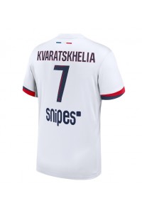 Paris Saint-Germain Khvicha Kvaratskhelia #7 Voetbaltruitje Uit tenue 2025-26 Korte Mouw